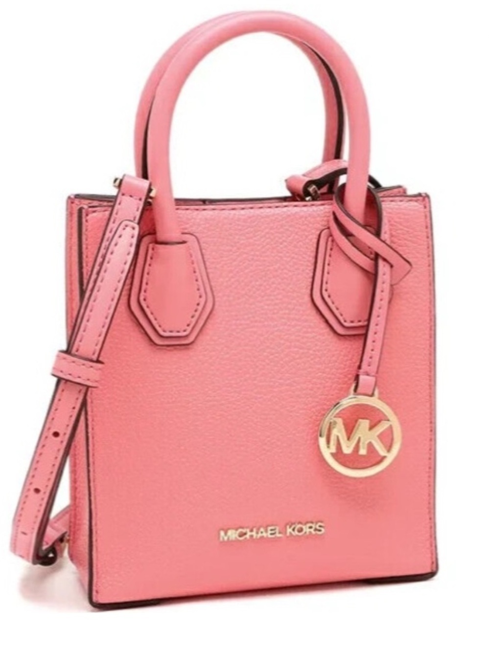 NWT MICHAEL KORS Mercer
Extra-Small Pebbled Leather Crossbody Bag, Sherbet